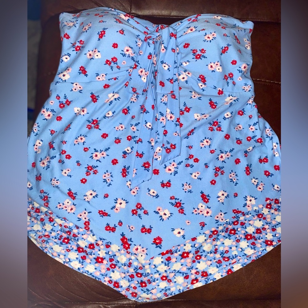 Strapless Floral Tops